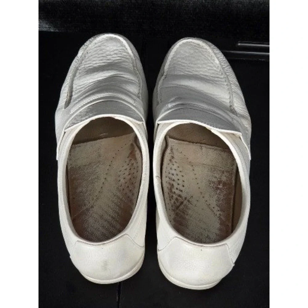 VTG SAS Mens White Leather Penny Loafers Slip On Comfort‎ Shoes USA Casual Work